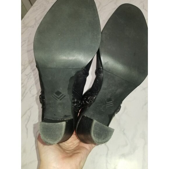 7 for all mankind Black Pull On Boots flaw RIP on inside recently conditioned - Picture 8 of 12
